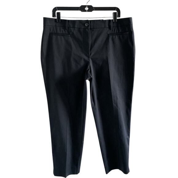 Ann Taylor The Cotton Crop Pant Mid Rise Black Sz 14 Career Office - Picture 1 of 10